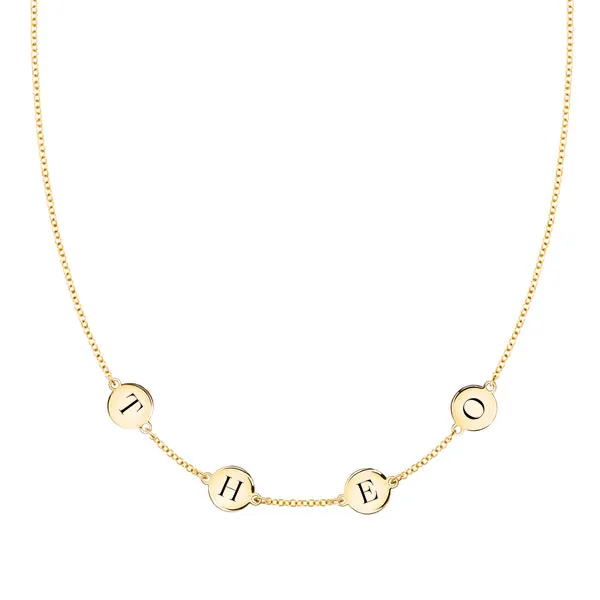 Personalized 4 Letter Necklace in 14k Gold (Single Spacing) sold by Haverhill