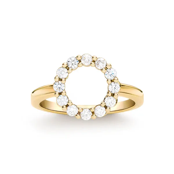 Personalized Rosecliff Small Circle Birthstone Ring in 14k Gold sold by Haverhill