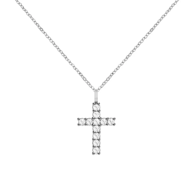 Rosecliff Cross Diamond Pendant in 14k Gold (April) sold by Haverhill