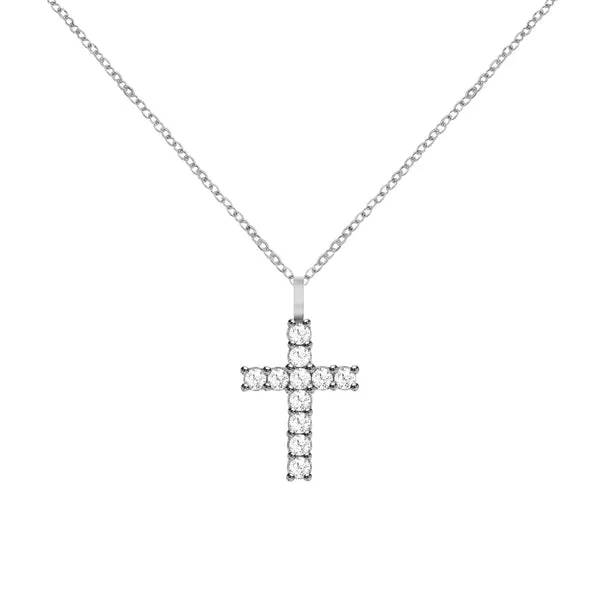 Rosecliff Cross Diamond Pendant in 14k Gold (April) sold by Haverhill