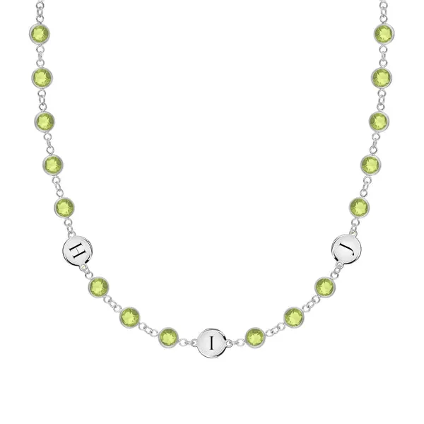 Personalized Newport 3 Letter Birthstone Necklace in 14k Gold sold by Haverhill