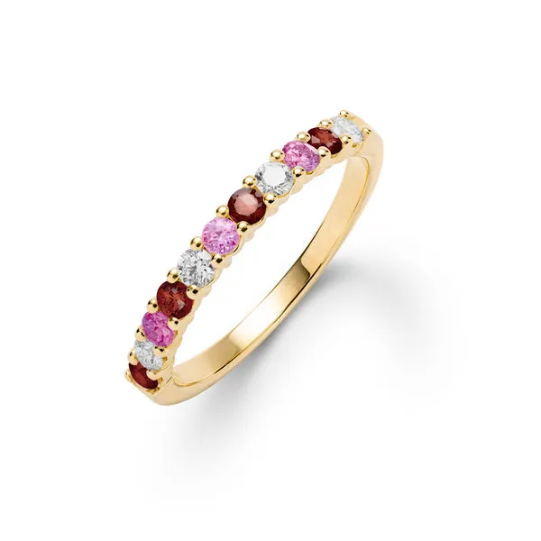Personalized Rosecliff Birthstone Stackable Ring in 14k Gold sold by Haverhill