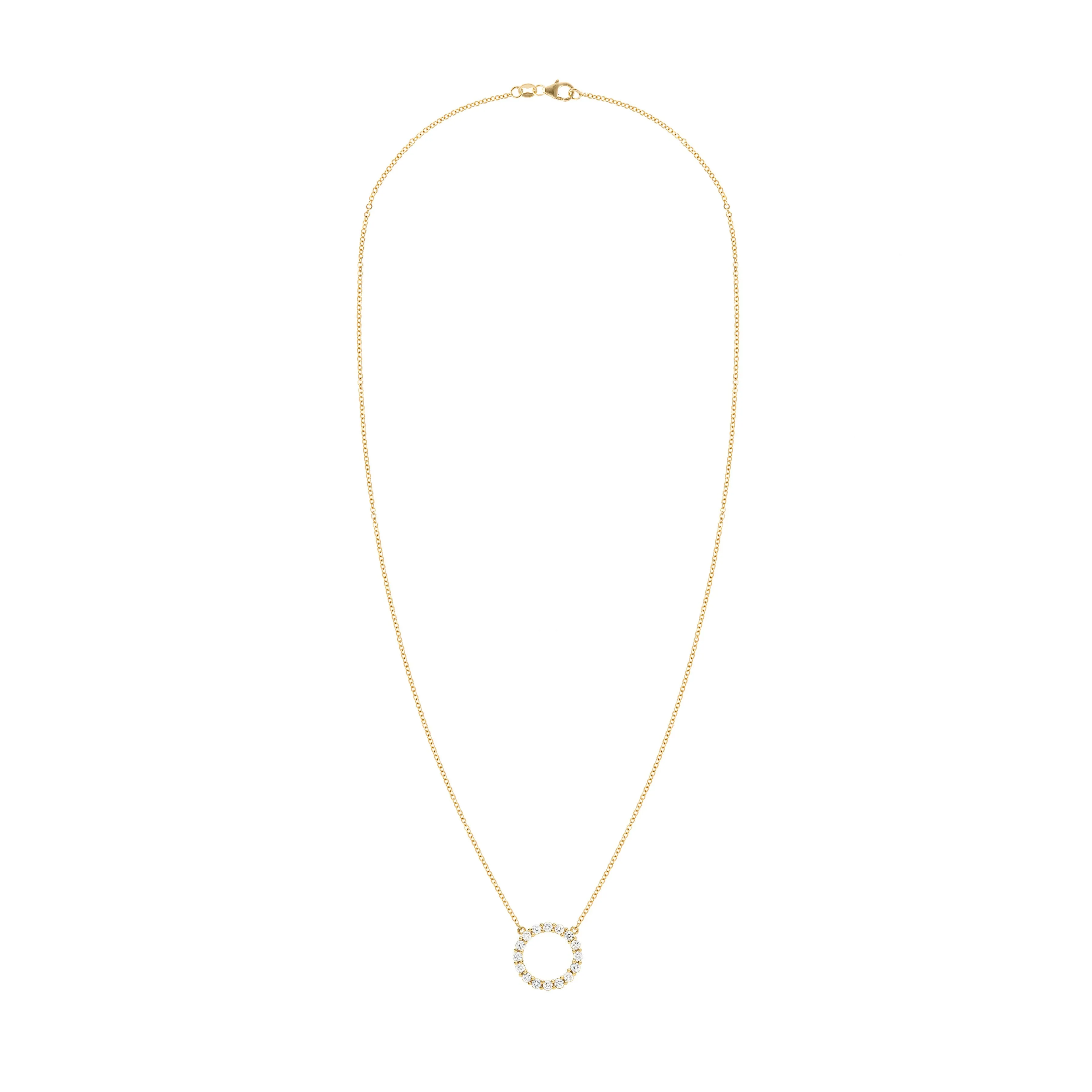 Personalized Rosecliff Circle Birthstone Necklace in 14k Gold sold by Haverhill product image thumbnail 5