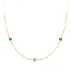 Personalized Classic 3 Birthstone Necklace in 14k Gold sold by Haverhill