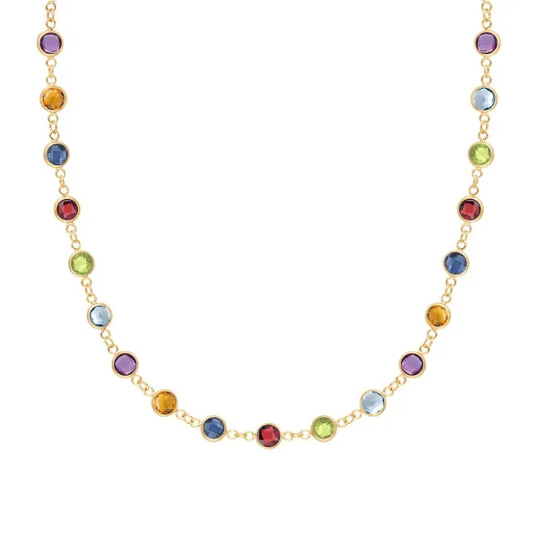 Personalized Newport Birthstone Necklace in 14k Gold sold by Haverhill