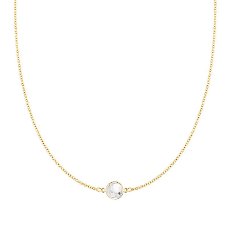 Personalized Grand 1 Birthstone Necklace in 14k Gold sold by Haverhill