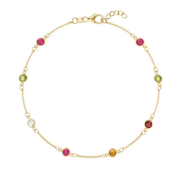 Personalized Classic 8 Birthstone Bracelet in 14k Gold sold by Haverhill