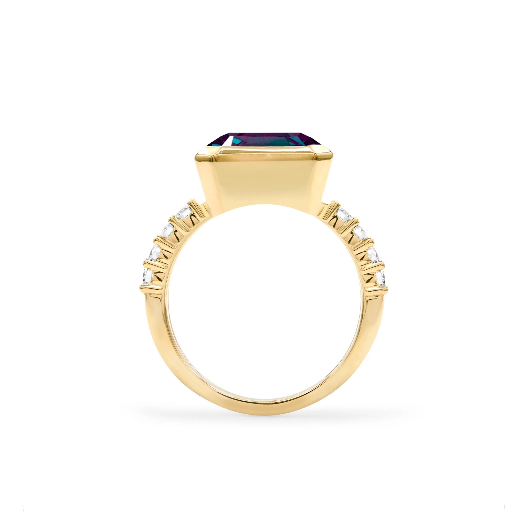 Warren Horizontal Alexandrite Ring with Diamonds in 14k Gold (June) sold by Haverhill product image thumbnail 5
