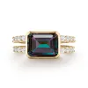 Warren Horizontal Alexandrite Ring with Diamonds in 14k Gold (June) sold by Haverhill