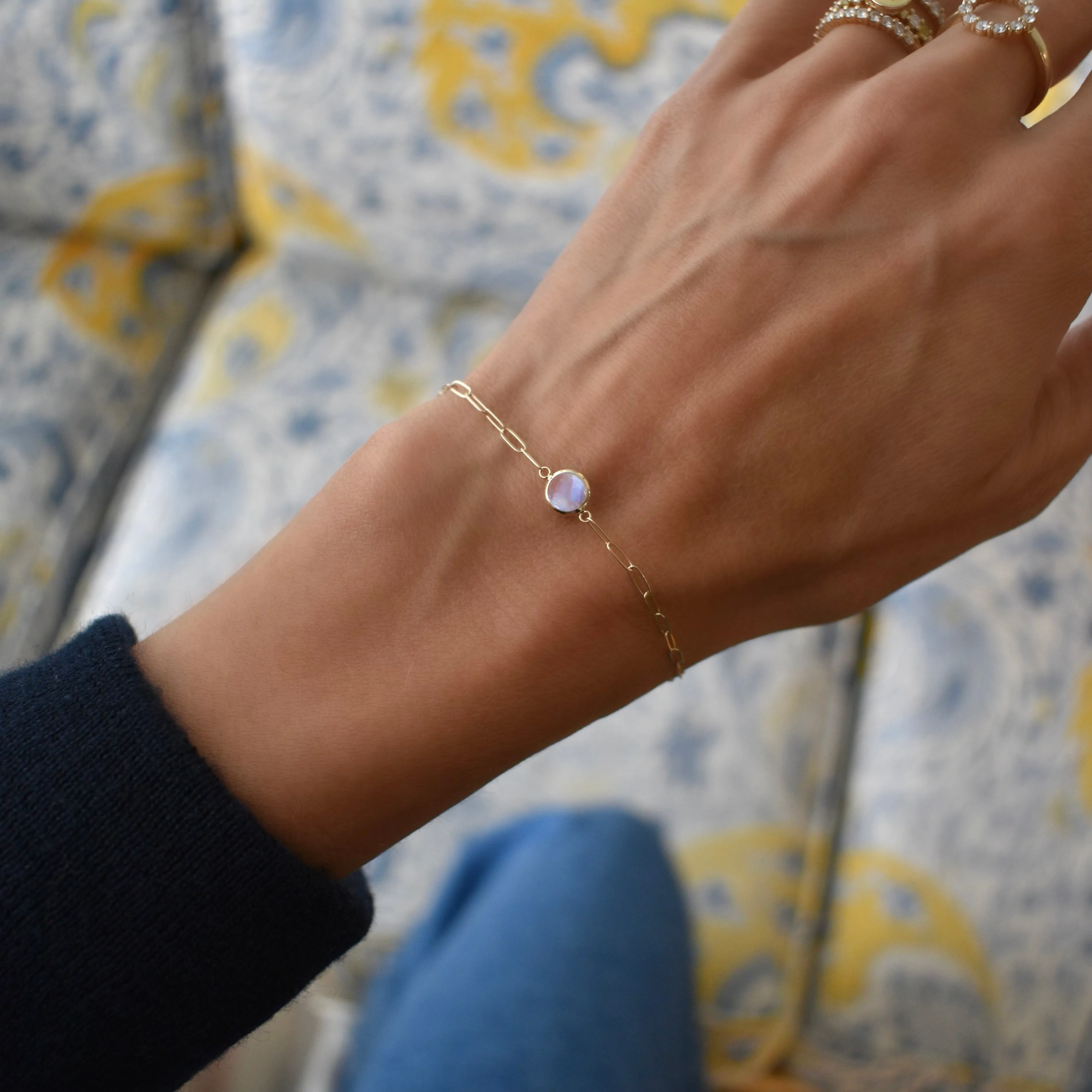 Personalized Grand 1 Birthstone Adelaide Mini Bracelet in 14k Gold sold by Haverhill product image thumbnail 2