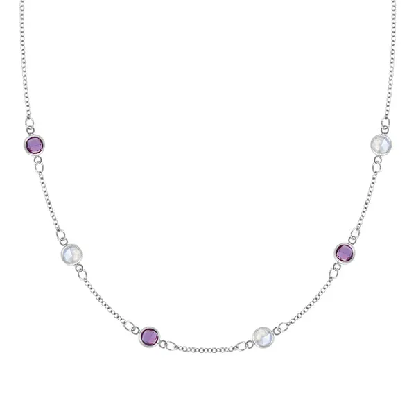 Personalized Classic 6 Birthstone Necklace in 14k Gold sold by Haverhill