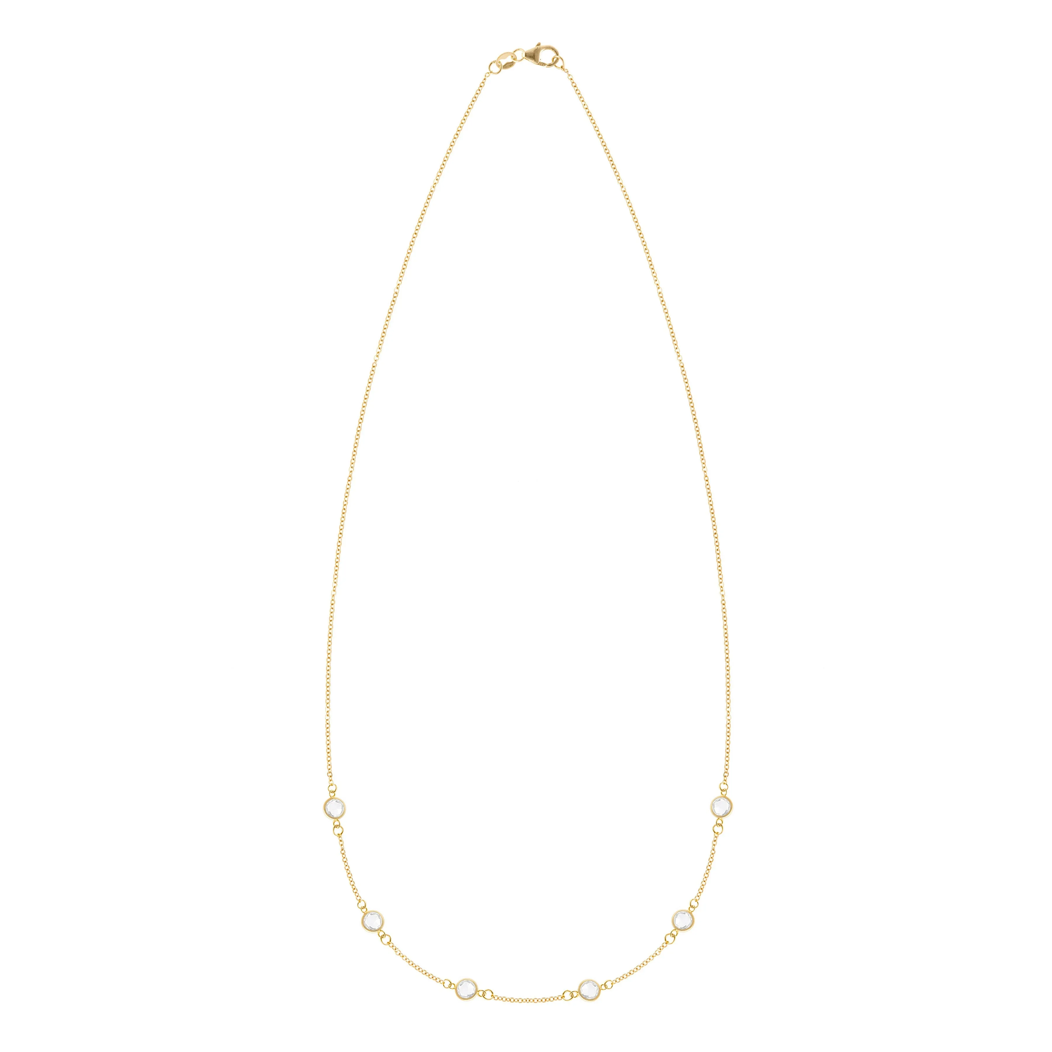 Personalized Classic 6 Birthstone Necklace in 14k Gold sold by Haverhill product image thumbnail 3