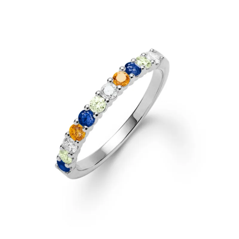 Personalized Rosecliff Birthstone Stackable Ring in 14k Gold sold by Haverhill