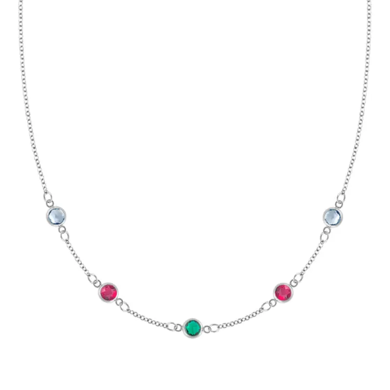 Personalized Classic 5 Birthstone Necklace in 14k Gold sold by Haverhill