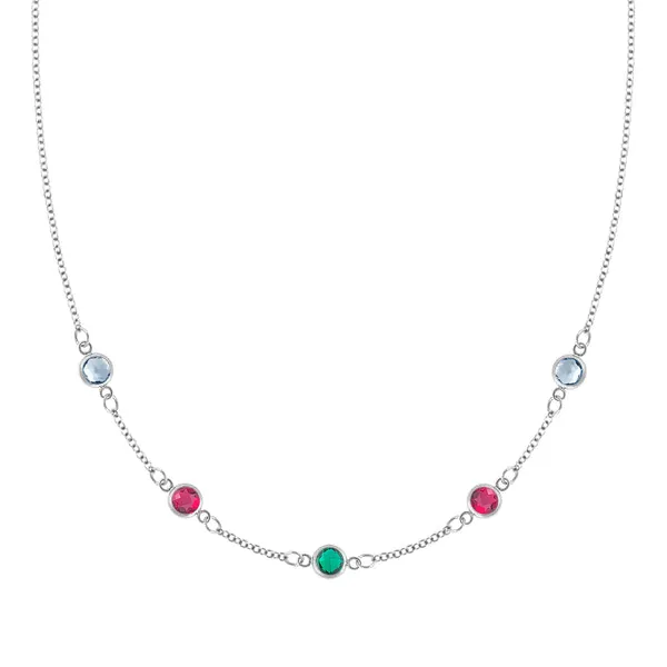 Personalized Classic 5 Birthstone Necklace in 14k Gold sold by Haverhill