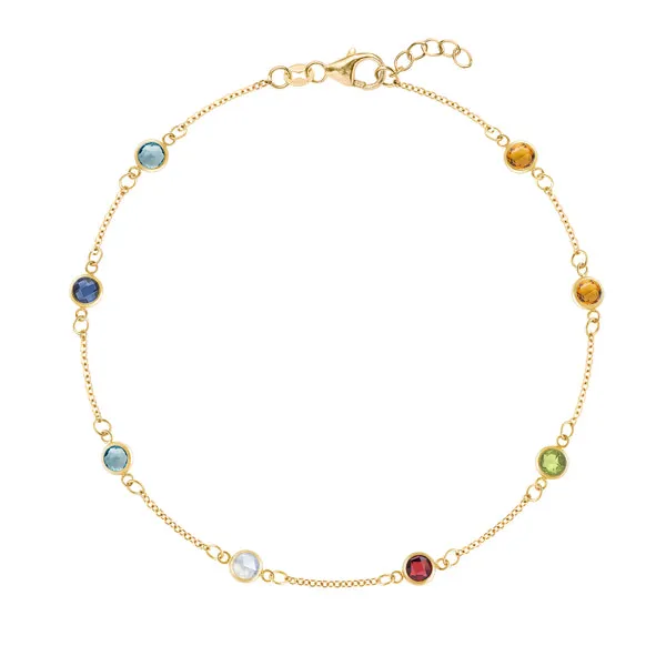 Personalized Classic 8 Birthstone Bracelet in 14k Gold sold by Haverhill