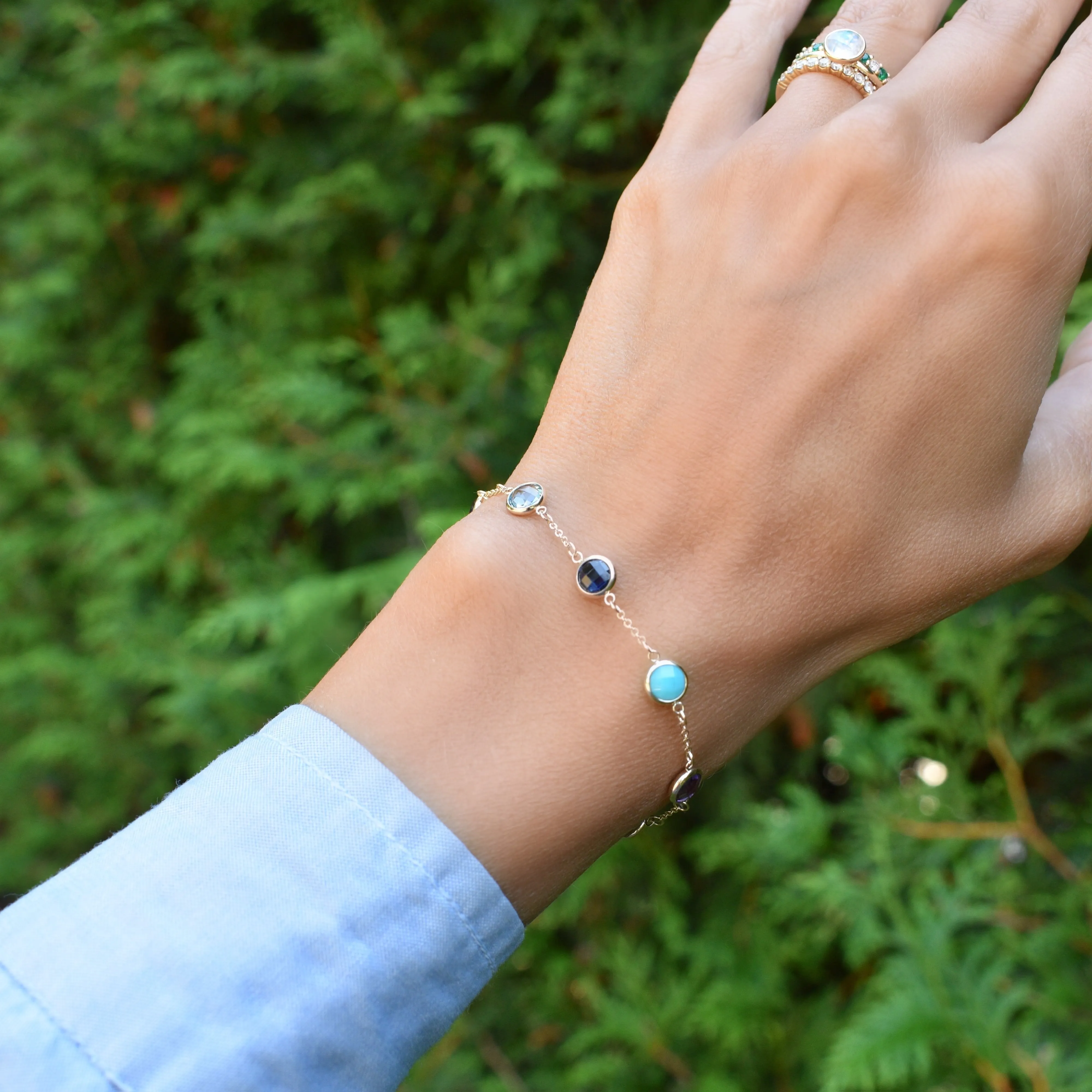 Personalized Grand 8 Birthstone Bracelet in 14k Gold sold by Haverhill product image thumbnail 2