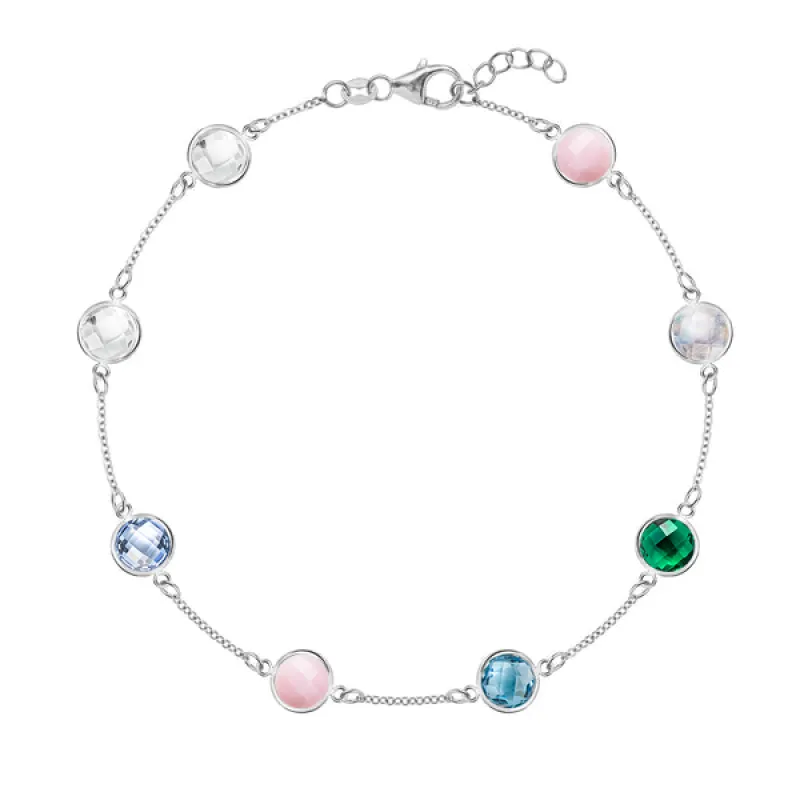 Personalized Grand 8 Birthstone Bracelet in 14k Gold sold by Haverhill