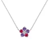 Personalized Greenwich Flower Birthstone & Diamond Necklace in 14k Gold sold by Haverhill