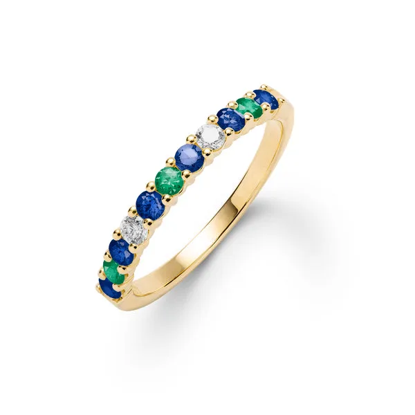 Personalized Rosecliff Birthstone Stackable Ring in 14k Gold sold by Haverhill