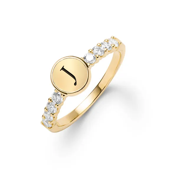 Personalized Rosecliff Letter Ring in 14k Gold sold by Haverhill