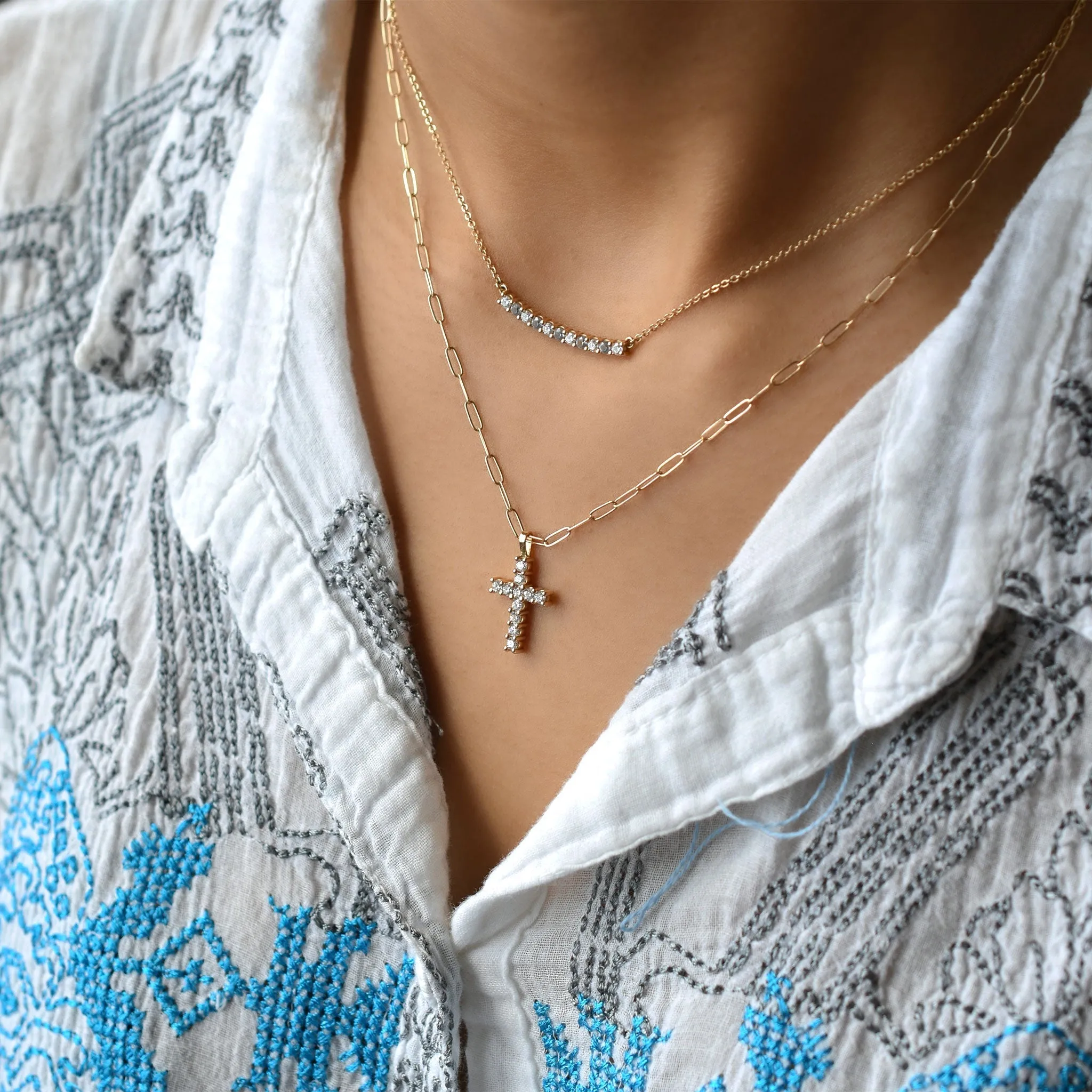 Rosecliff Cross Diamond Pendant in 14k Gold (April) sold by Haverhill product image thumbnail 3