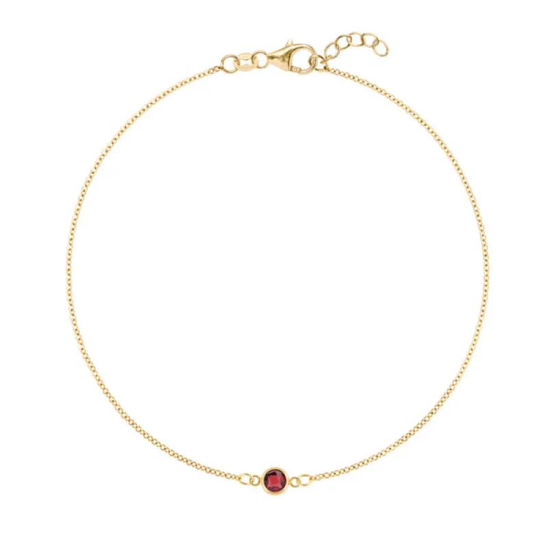 Personalized Classic 1 Birthstone Bracelet in 14k Gold sold by Haverhill