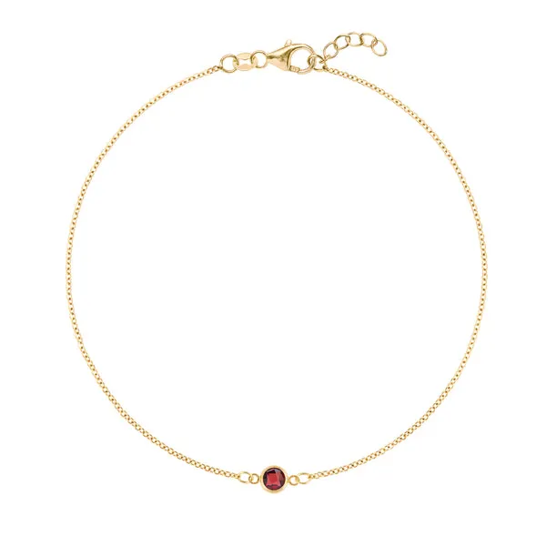 Personalized Classic 1 Birthstone Bracelet in 14k Gold sold by Haverhill