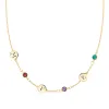 Personalized 3 Letter & 3 Classic Birthstone Necklace in 14k Gold (Single Spacing) sold by Haverhill