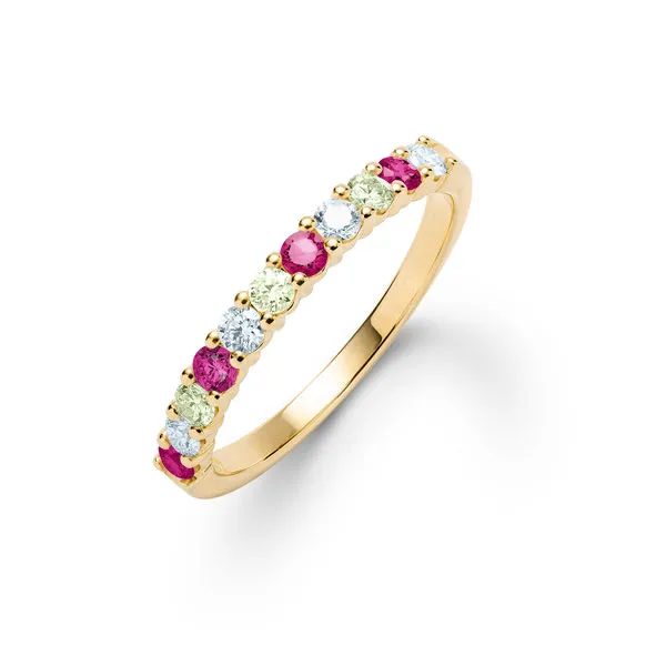 Personalized Rosecliff Birthstone Stackable Ring in 14k Gold sold by Haverhill
