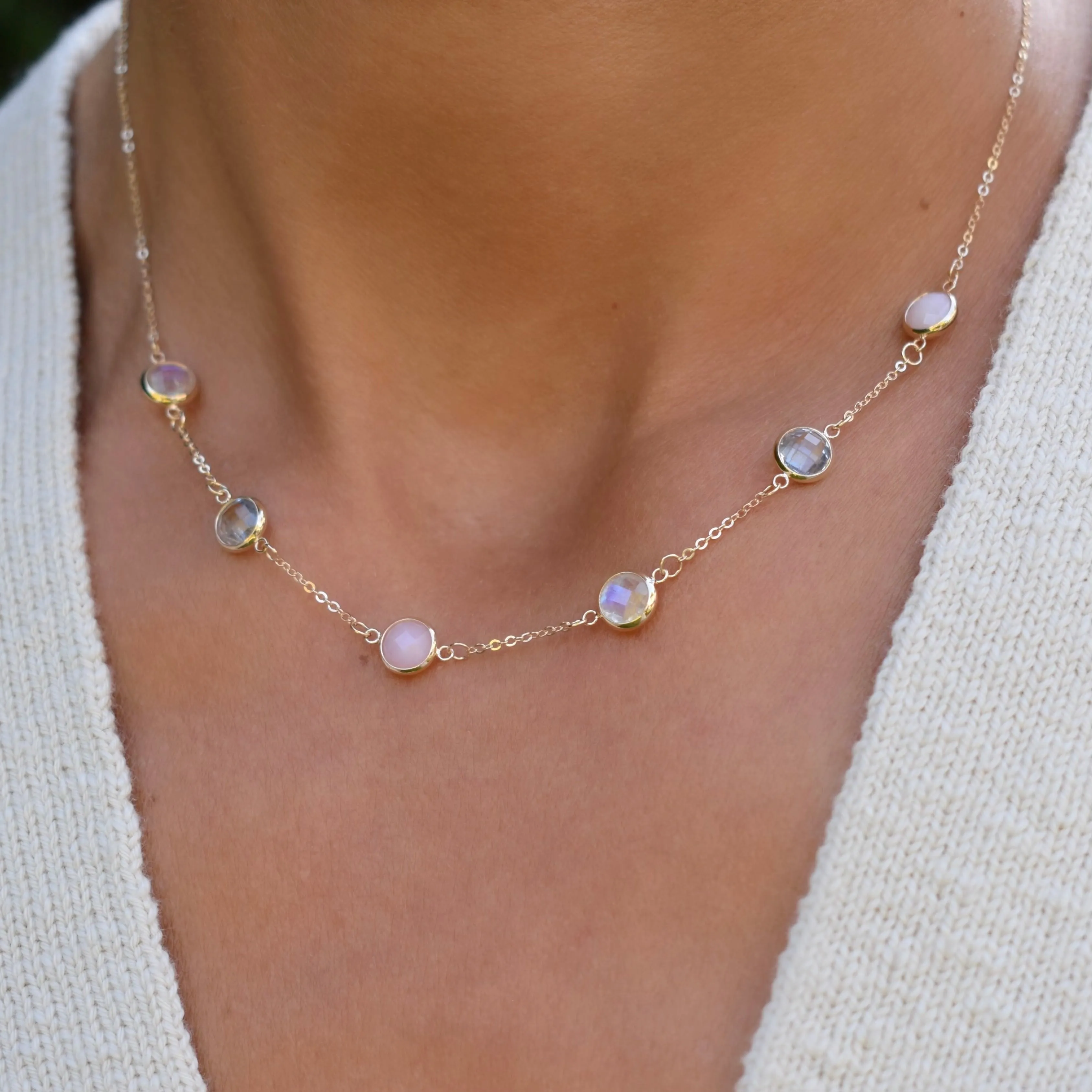 Personalized Grand 6 Birthstone Necklace in 14k Gold sold by Haverhill product image thumbnail 3