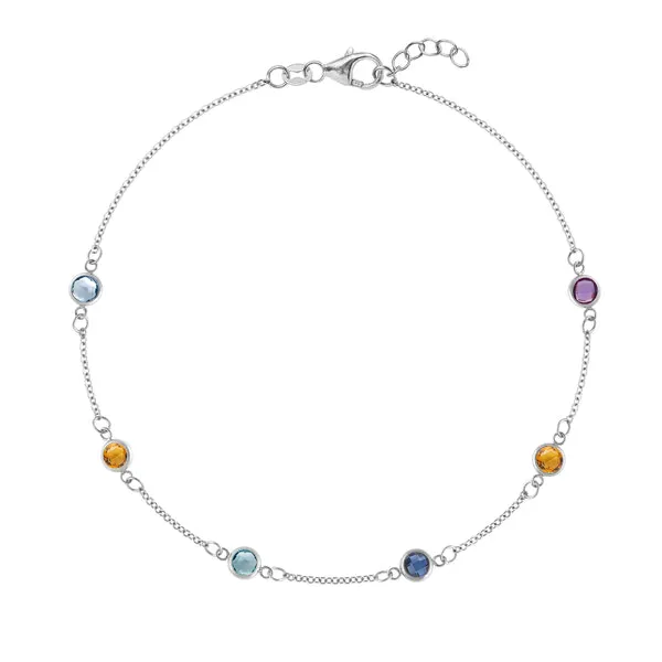 Personalized Classic 6 Birthstone Bracelet in 14k Gold sold by Haverhill