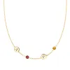 Personalized 2 Letter & 2 Classic Birthstone Necklace in 14k Gold (Single Spacing) sold by Haverhill