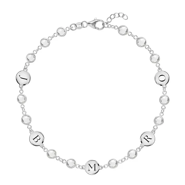 Personalized Newport 5 Letter Birthstone Bracelet in 14k Gold sold by Haverhill