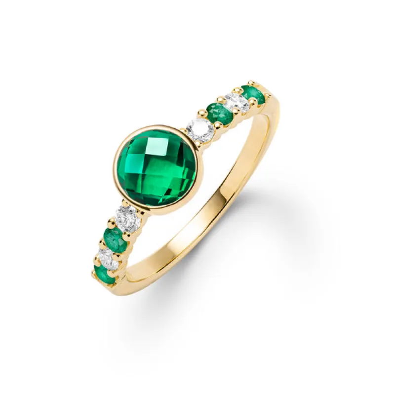 Rosecliff Grand Emerald Ring in 14k Gold (May) sold by Haverhill