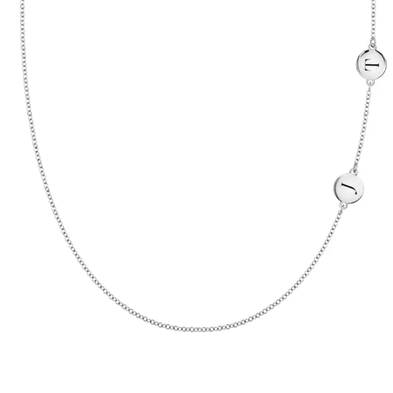 Personalized 2 Letter Necklace in 14k Gold (Double Spacing) sold by Haverhill