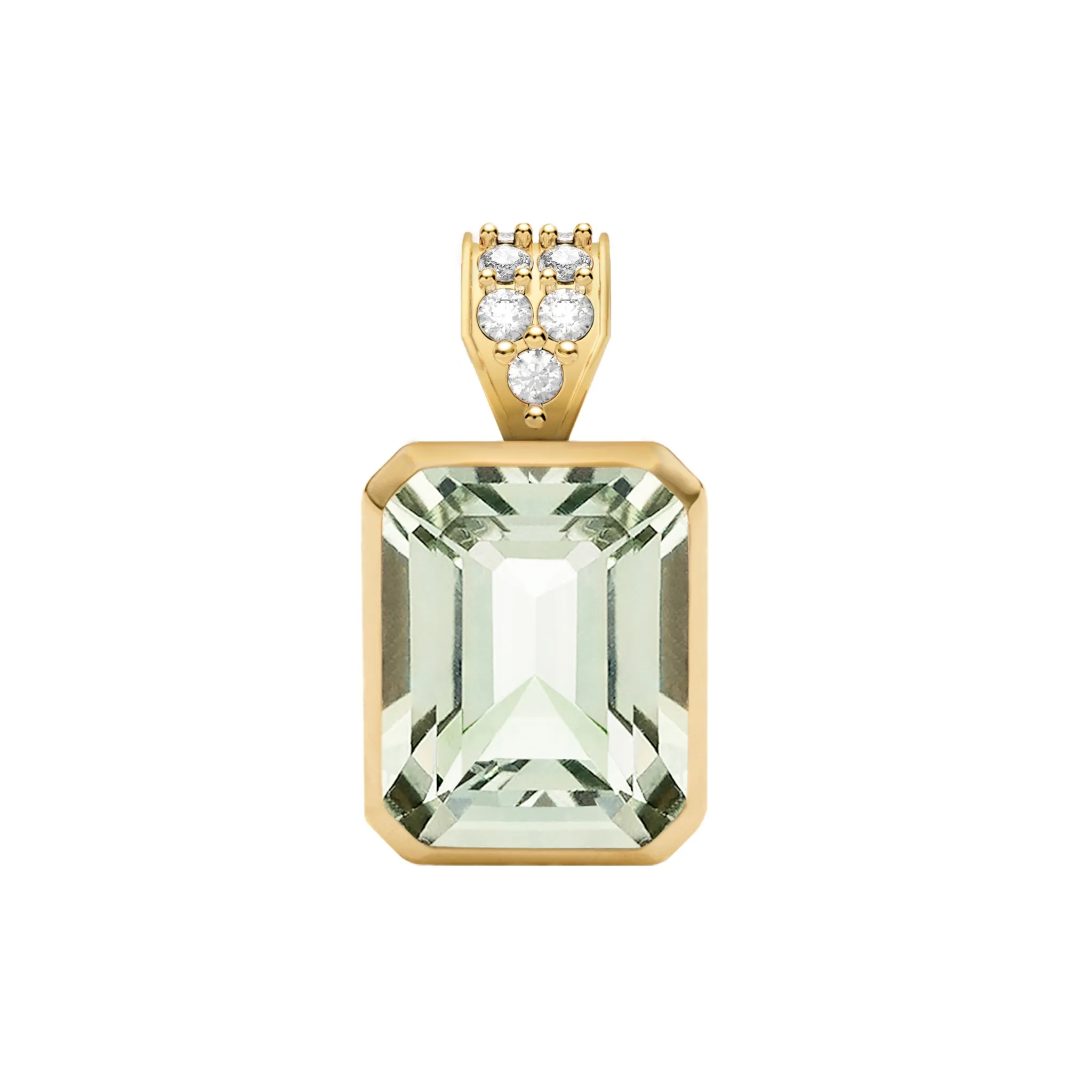 Warren Green Amethyst Pendant with Diamond Bale in 14k Gold (February) sold by Haverhill