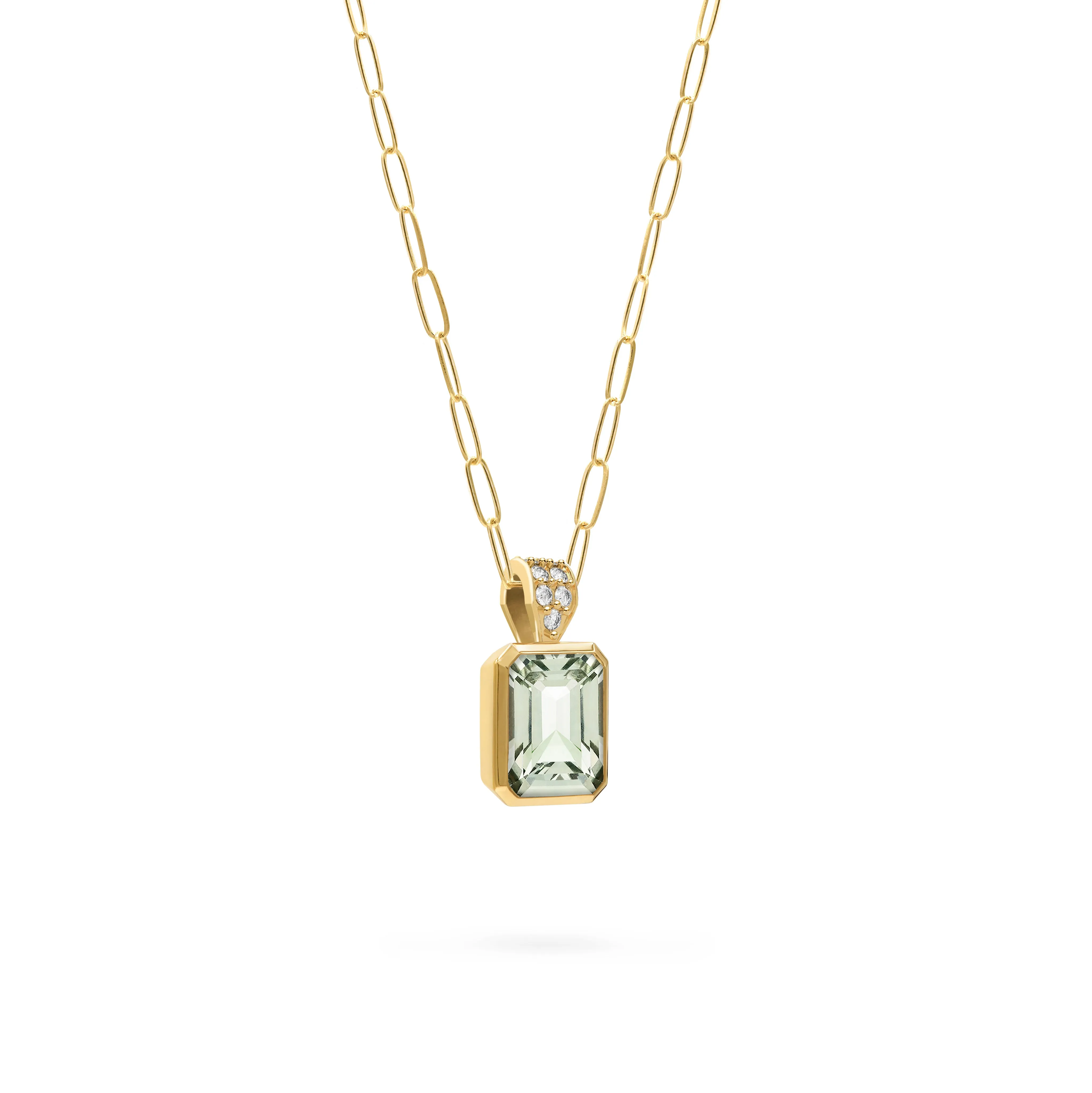 Warren Green Amethyst Pendant with Diamond Bale in 14k Gold (February) sold by Haverhill product image thumbnail 4