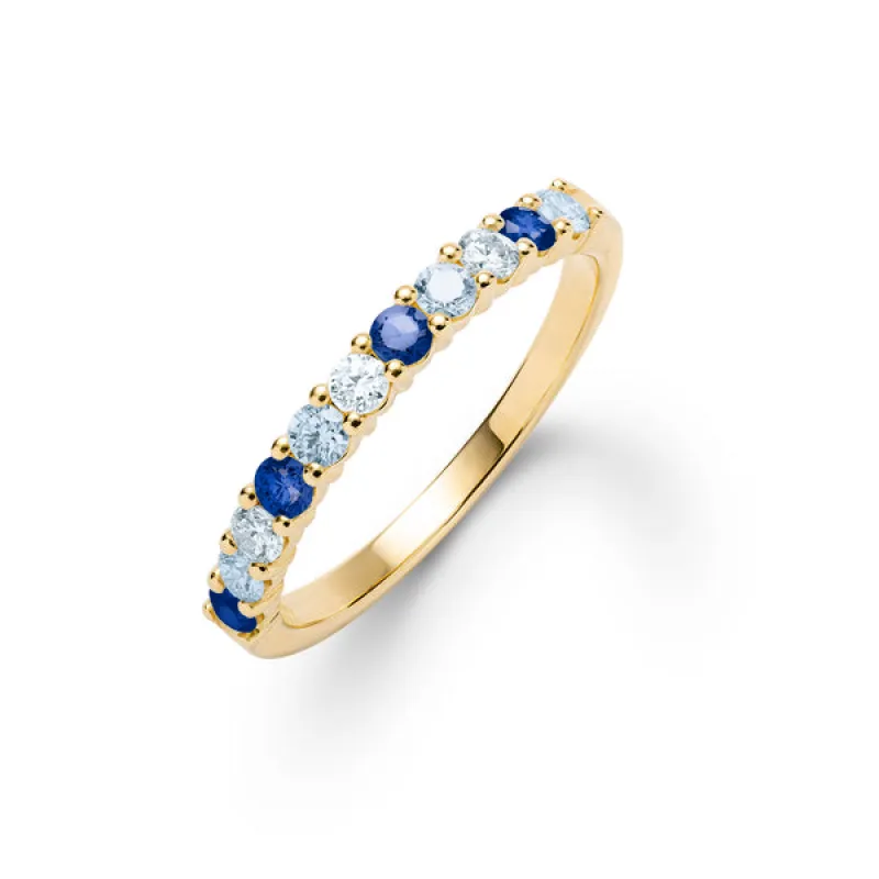 Personalized Rosecliff Birthstone Stackable Ring in 14k Gold sold by Haverhill