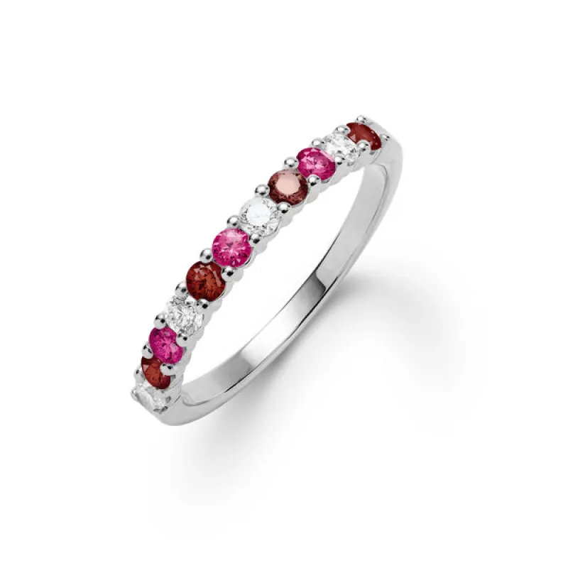 Personalized Rosecliff Birthstone Stackable Ring in 14k Gold sold by Haverhill