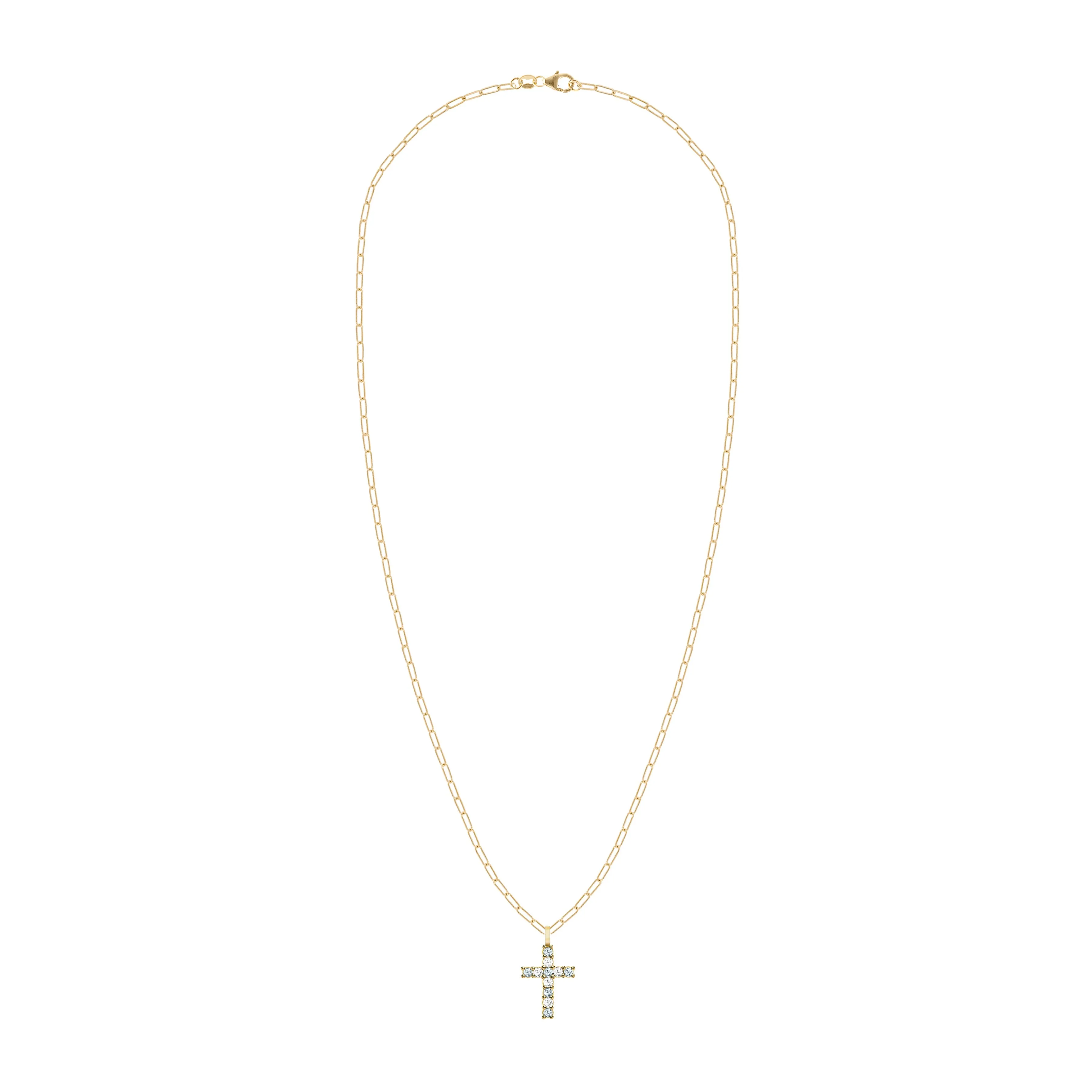 Rosecliff Cross Diamond & Aquamarine Pendant in 14k Gold (March) sold by Haverhill product image thumbnail 4