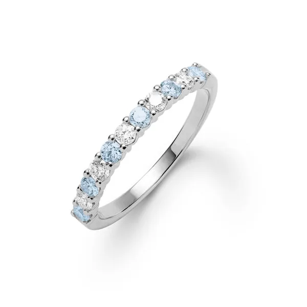 Personalized Rosecliff Birthstone Stackable Ring in 14k Gold sold by Haverhill