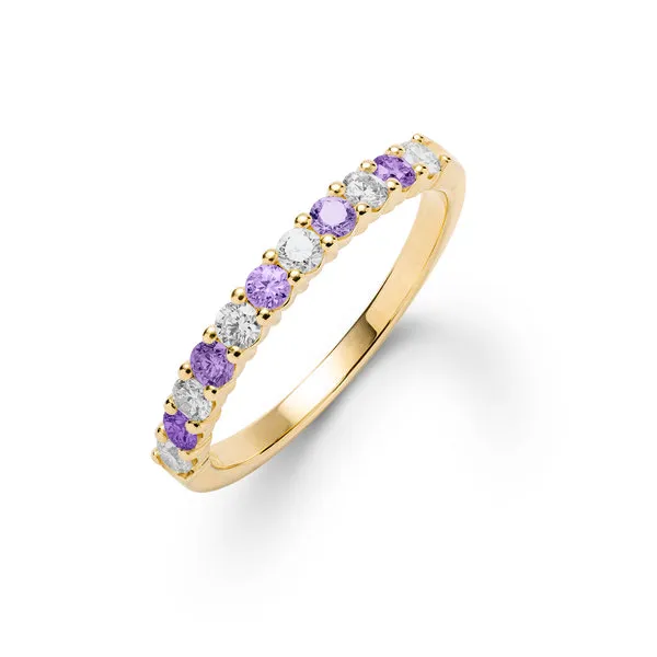 Personalized Rosecliff Birthstone Stackable Ring in 14k Gold sold by Haverhill