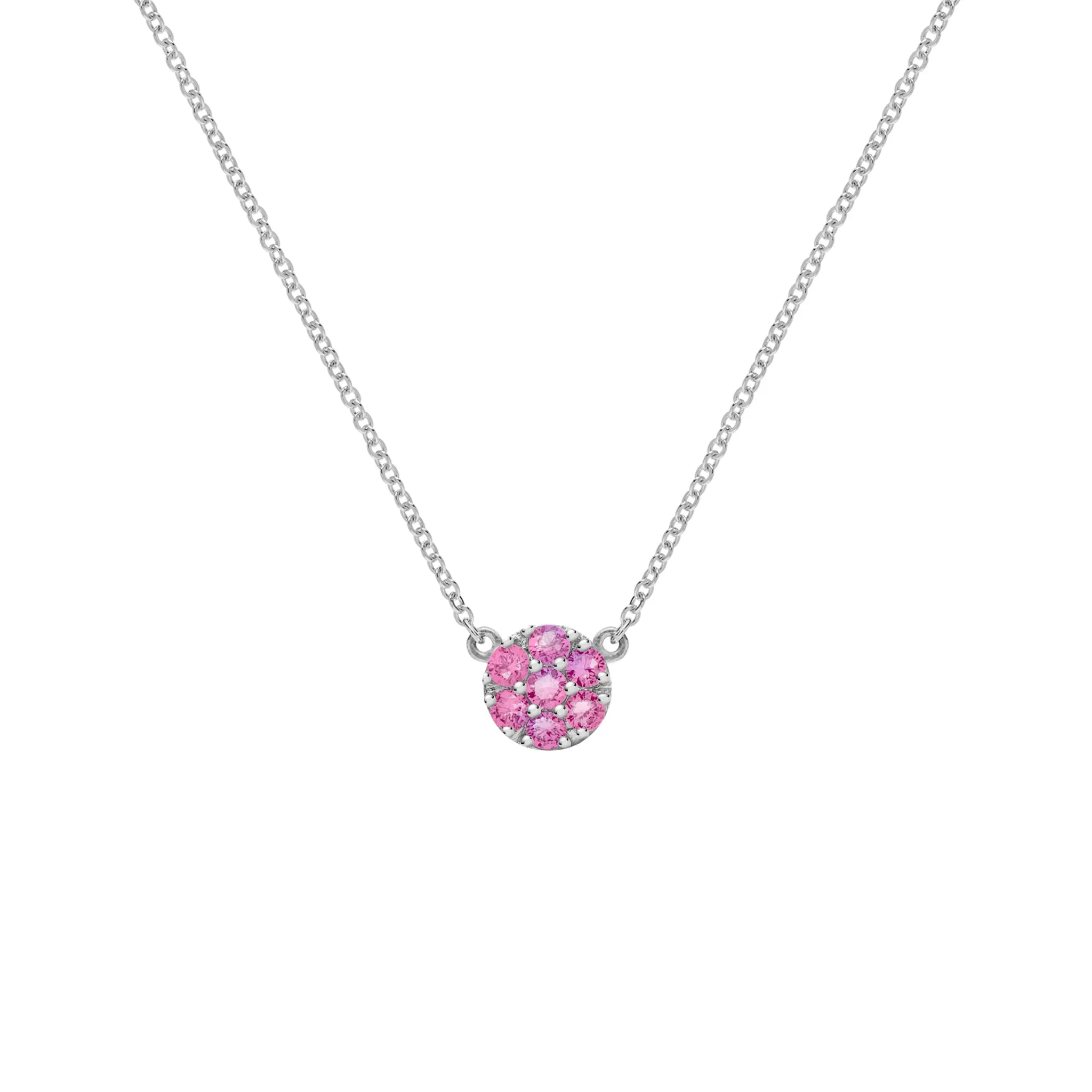 Rosecliff Pink Sapphire Mini Necklace in Solid 14k Gold (October) sold by Haverhill product image thumbnail 5