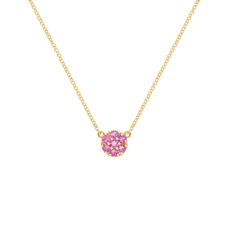 Rosecliff Pink Sapphire Mini Necklace in Solid 14k Gold (October) sold by Haverhill