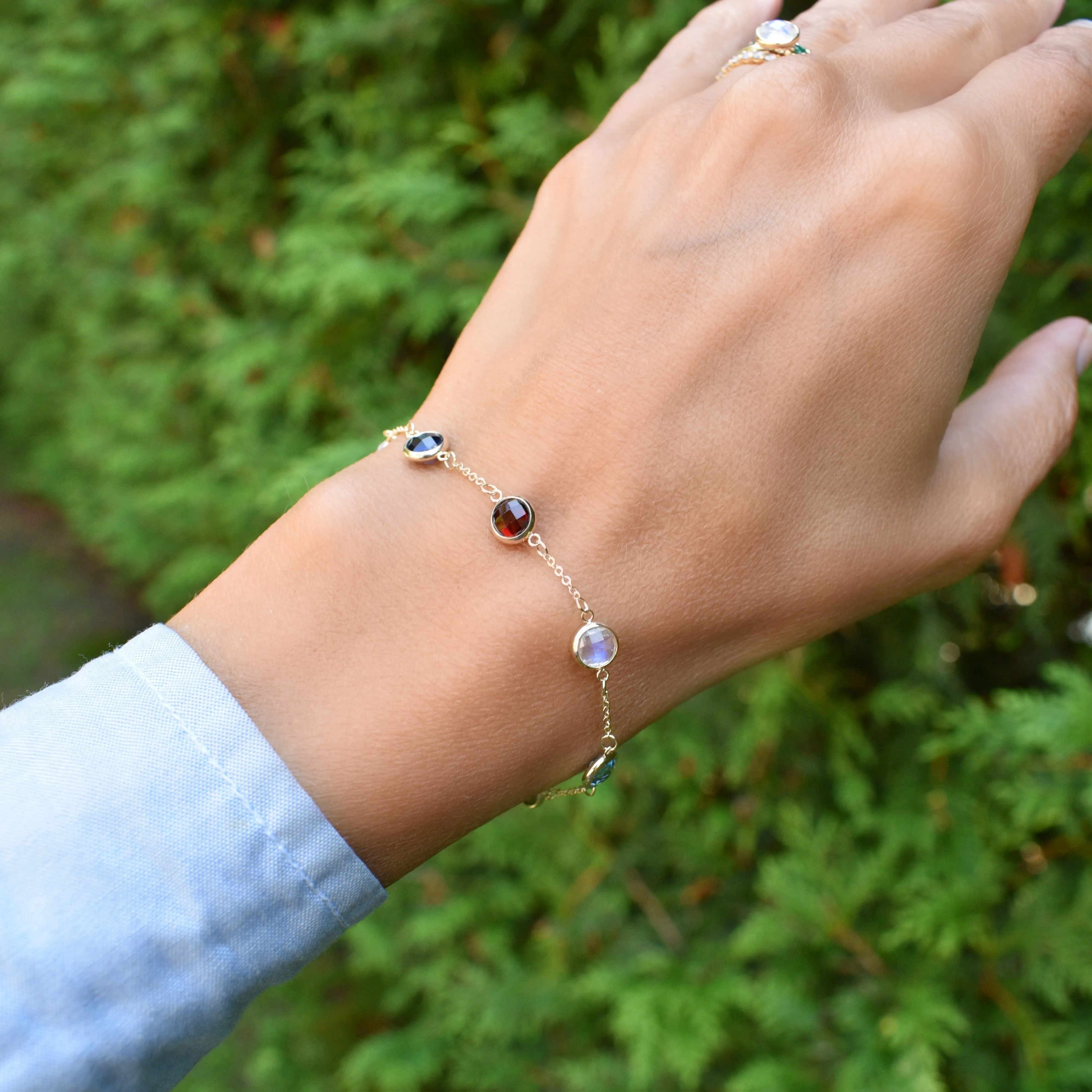 Personalized Grand 7 Birthstone Bracelet in 14k Gold sold by Haverhill product image thumbnail 2