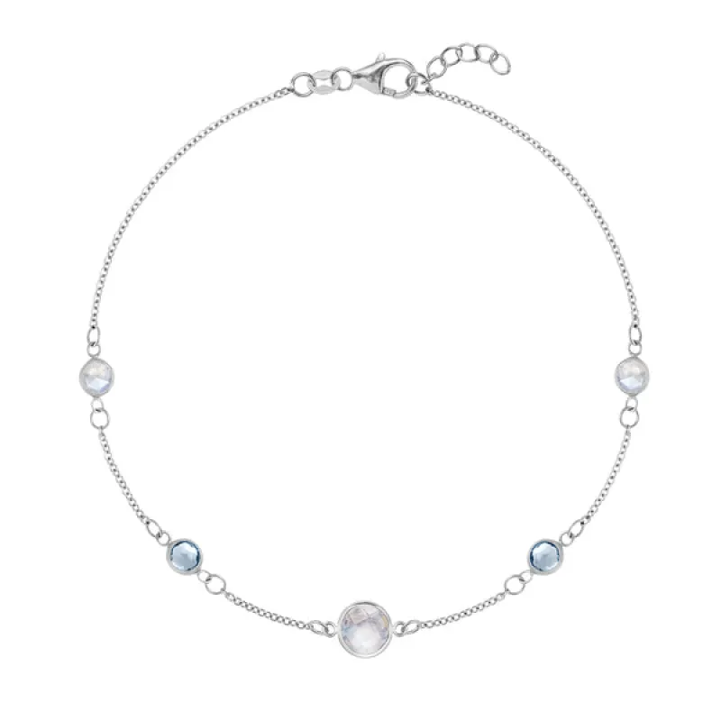 Personalized 1 Grand & 4 Classic Birthstone Bracelet in 14k Gold sold by Haverhill