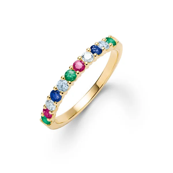 Personalized Rosecliff Birthstone Stackable Ring in 14k Gold sold by Haverhill