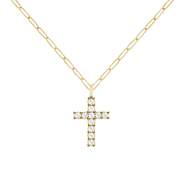 Rosecliff Cross Diamond Pendant in 14k Gold (April) sold by Haverhill