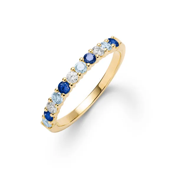 Personalized Rosecliff Birthstone Stackable Ring in 14k Gold sold by Haverhill
